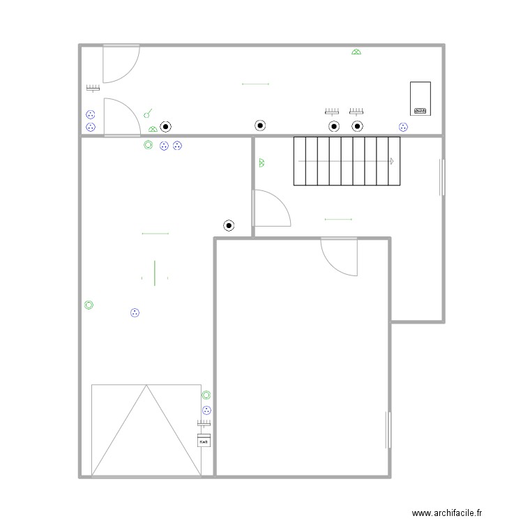 maison caves. Plan de 4 pièces et 70 m2