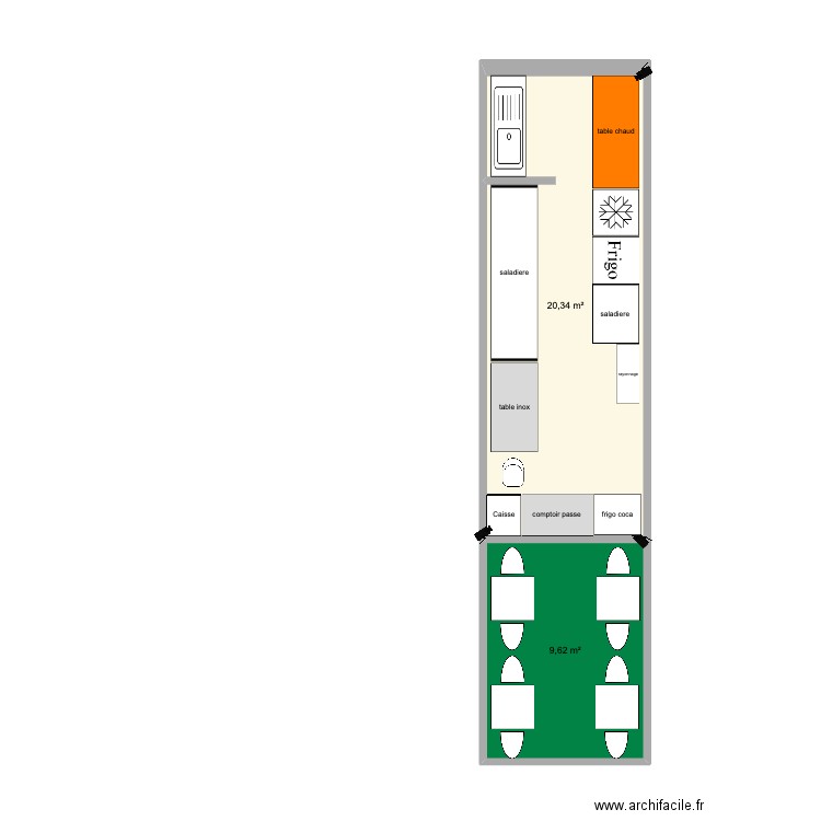 bento derbsultan. Plan de 2 pièces et 30 m2