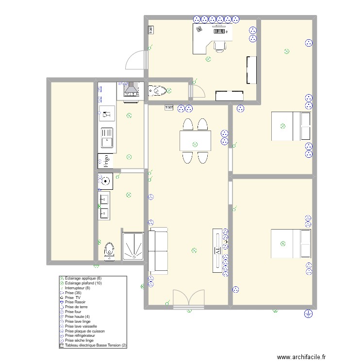 Renovation maison. Plan de 8 pièces et 252 m2