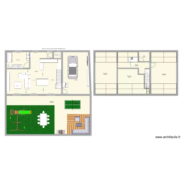 MAISON V1 BIS. Plan de 10  et 295 m²