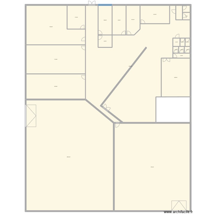 AFIT. Plan de 21 pièces et 1343 m2