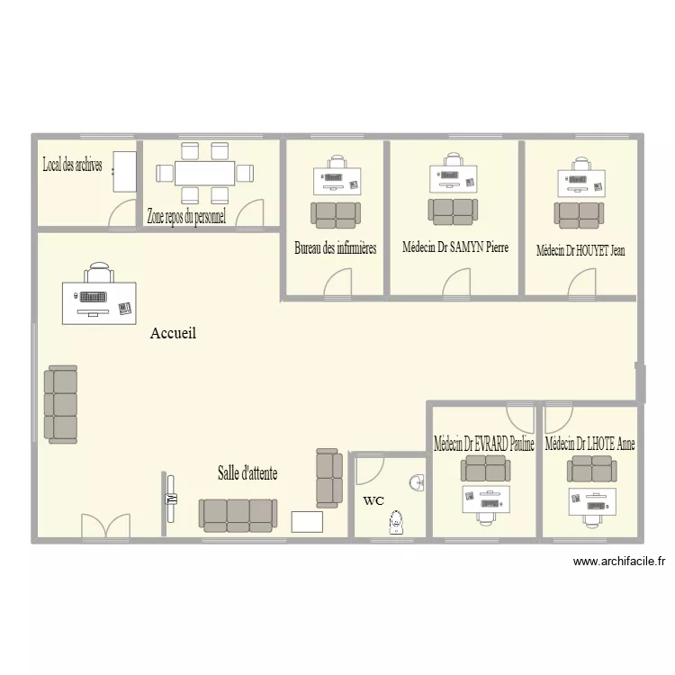 Centre médical de Maisières. Plan de 5 Pièces et 197 m² Centre médical de Maisières. Plan de 5 Pièces et 197 m²
