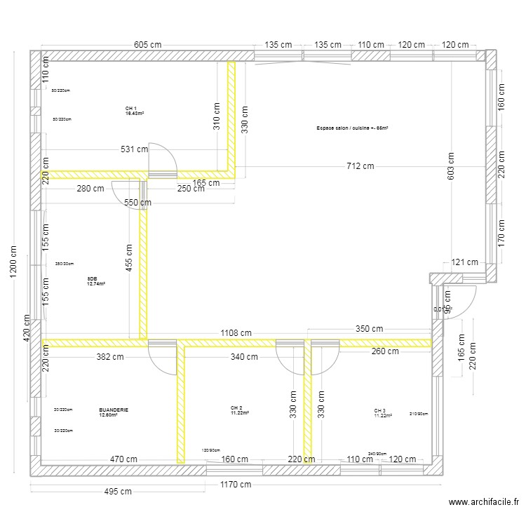 Page 1 Grez doiceau Vue plan Wood Wall Bloc. Plan de 1 pièce et 0 m2