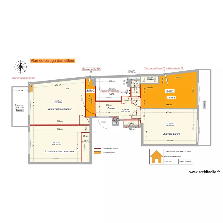 Plan  Curage-D&eacute;molition. Plan de 