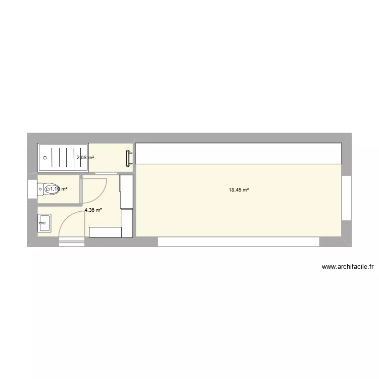 ERIC. Plan de 4 Pièces et 27 m²