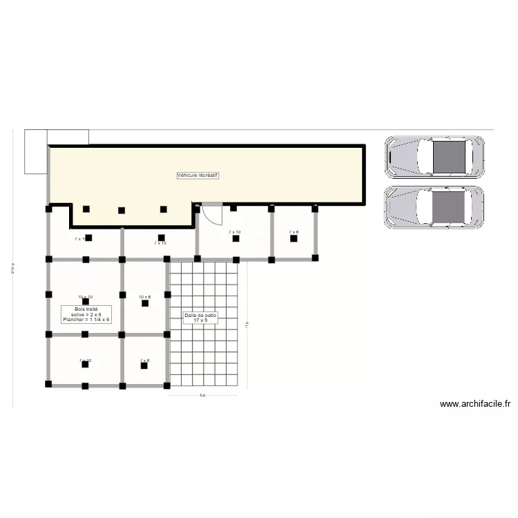 VR terrain 2. Plan de 9  et 75 m²