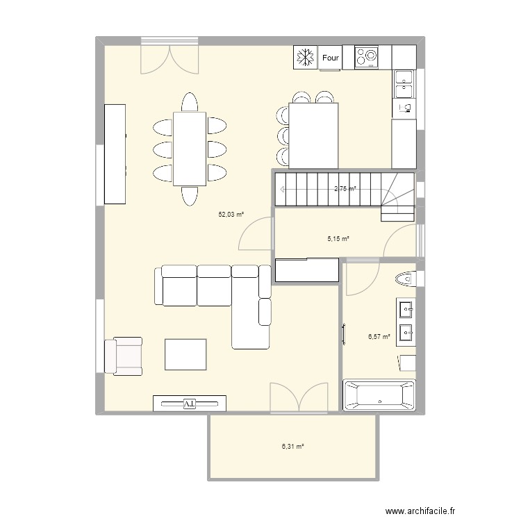 Maison Houssen RDC projet. Plan de 0 pièce et 0 m2