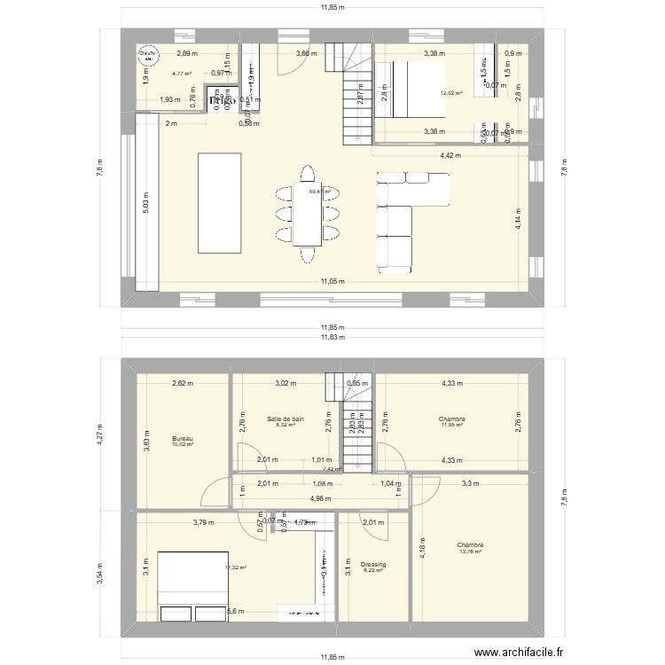 maison marilyne. Plan de 10 pièces et 151 m2