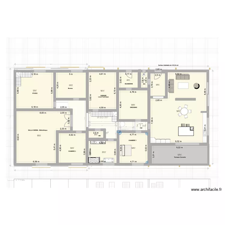 Apr&egrave;s Conformit&eacute; No 1. Plan de 14 Pièces et 383 m²