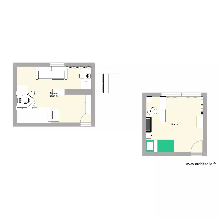 chambre mathilde. Plan de 2  et 38 m²