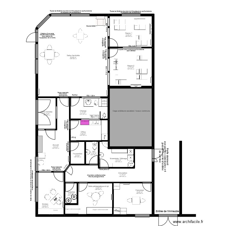 Les Ulis - Atlantique PMI 4. Plan de 16 pièces et 195 m2