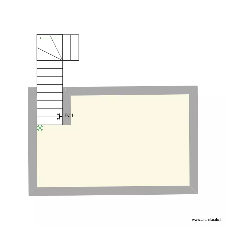 Sous-Sol. Plan de 1  et 13 m²