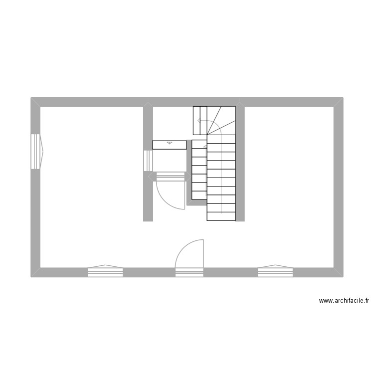 ARLT_RDC. Plan de 1 pièce et 35 m2
