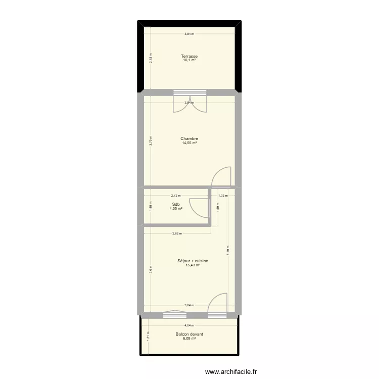 App n&deg;9 phase 3. Plan de 5 pièces et 50 m²