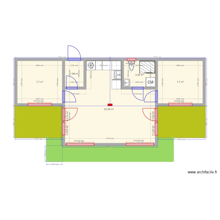 Лиля Переславль 2. Plan de 8 pièces et 62 m2