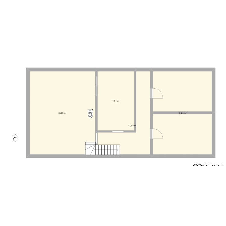 bonra 2. Plan de 4 pièces et 95 m2