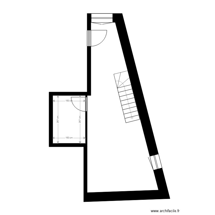 RODRIGUEZ. Plan de 1 pièce et 5 m2