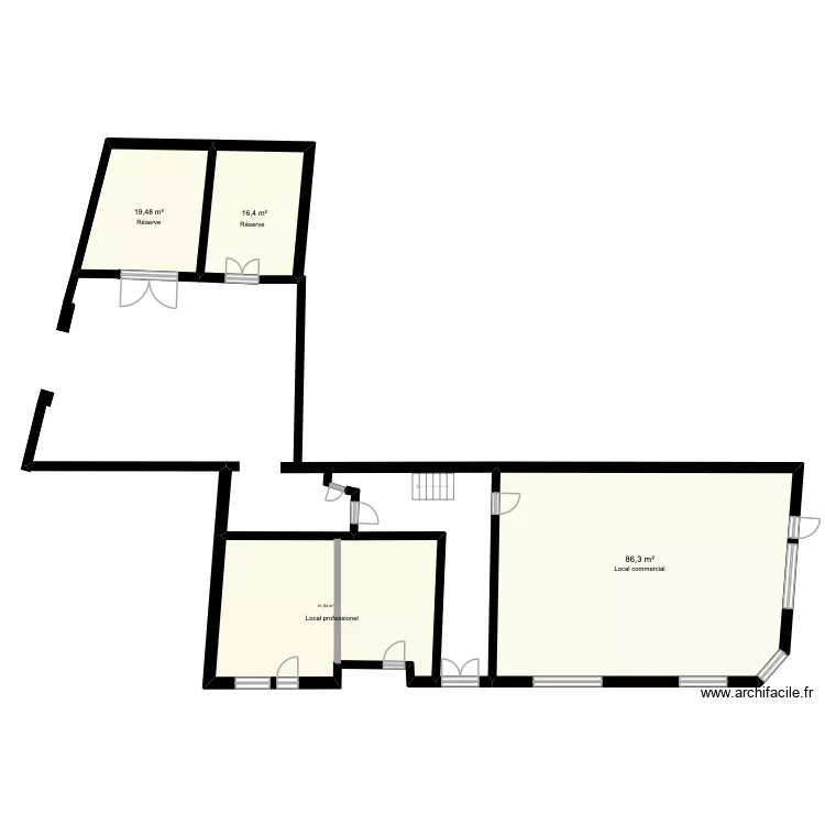 RDC Jean baptiste perdrault. Plan de 4 pièces et 164 m²