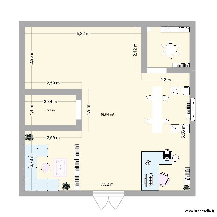 Dossier vente body minute .. Plan de 2 pièces et 55 m2