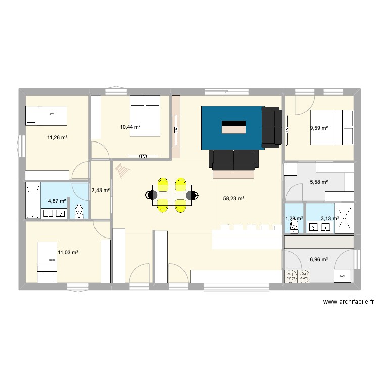 LA BOISSIERE - PLAN 7. Plan de 11 pièces et 125 m2