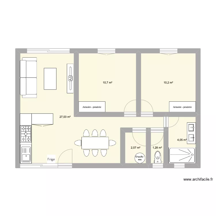 Appartement F3 60m2. Plan de Appartement F3 60m2. Plan de