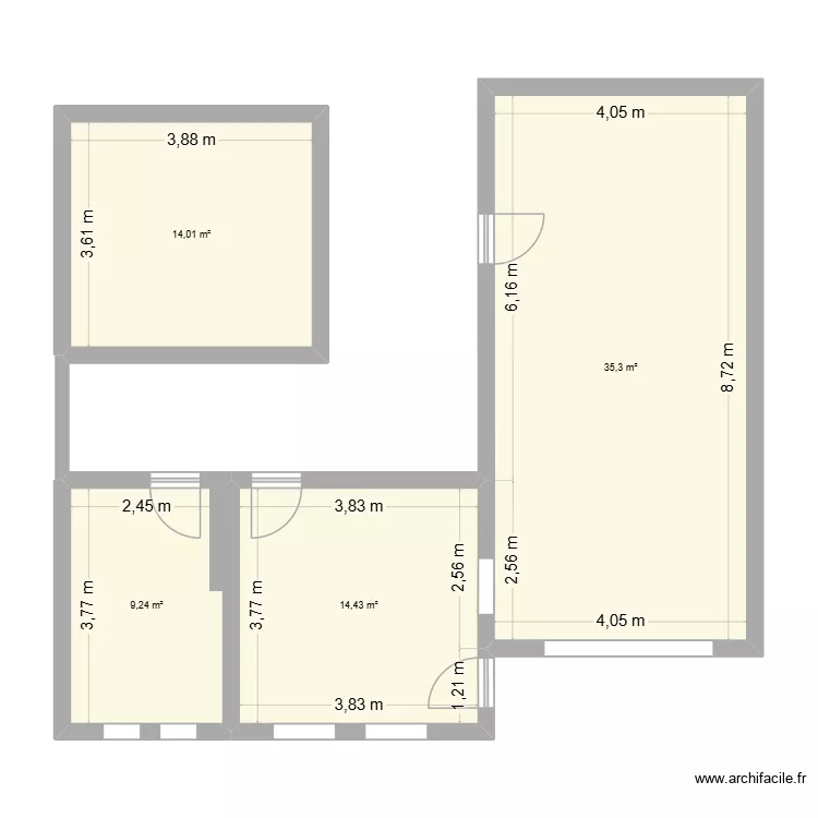 RDC. Plan de 4 et 73 m² RDC. Plan de 4 et 73 m²