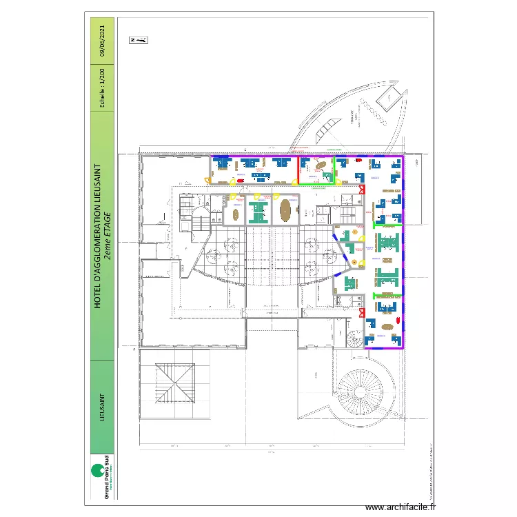 PLAN LIEUSAINT 2EME ETAGE - SIMUL 2-3. Plan de 8 et 423 m² PLAN LIEUSAINT 2EME ETAGE - SIMUL 2-3. Plan de 8 et 423 m²