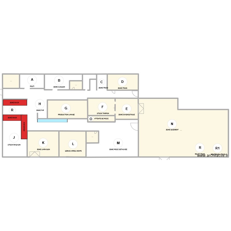 Zone QRCODE. Plan de 10 pièces et 1401 m2
