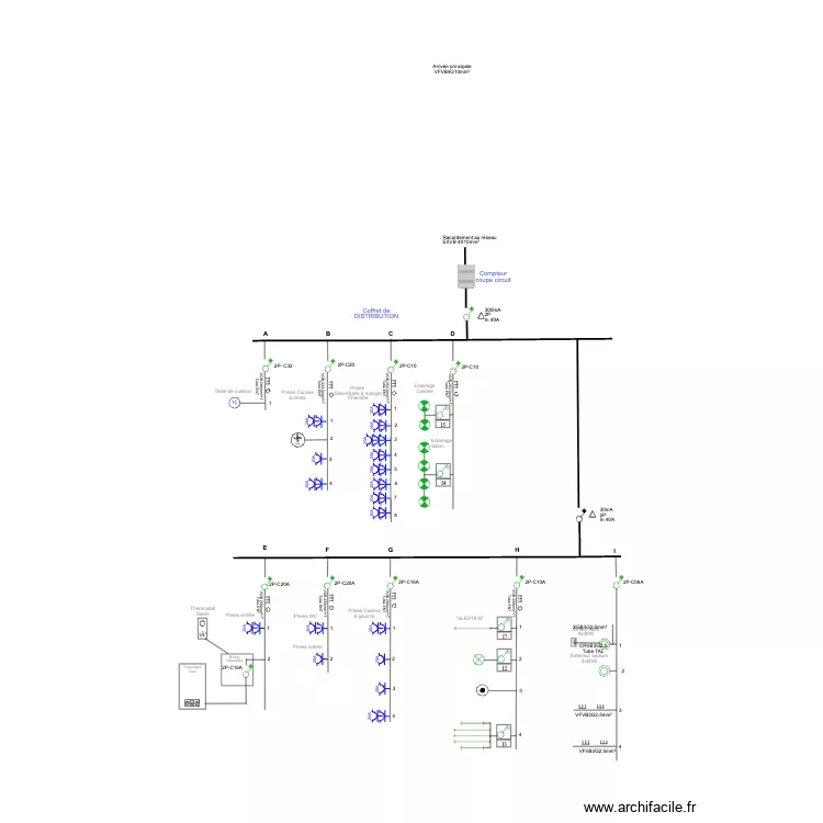 Appartement 9 Chauffours plan Electrique. Plan de Appartement 9 Chauffours plan Electrique. Plan de