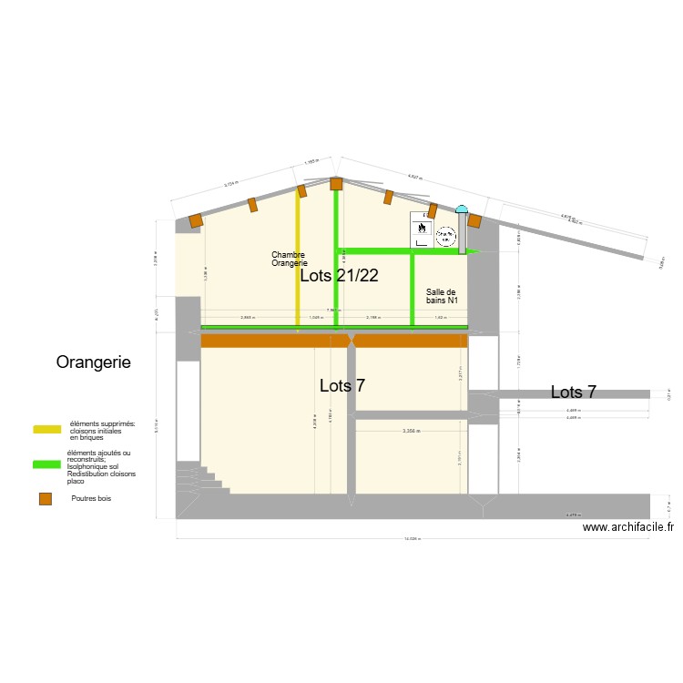 MInimes_coupe_Nord_plan_sud-New. Plan de 7 pièces et 63 m2