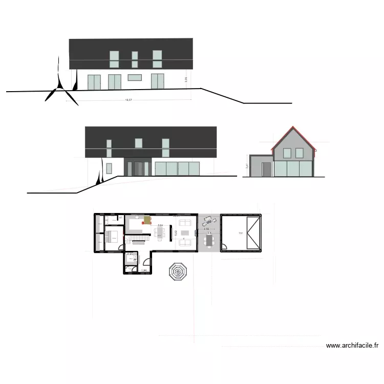 LONGERE ESTERRE. Plan de 15 Pièces et 213 m² LONGERE ESTERRE. Plan de 15 Pièces et 213 m²