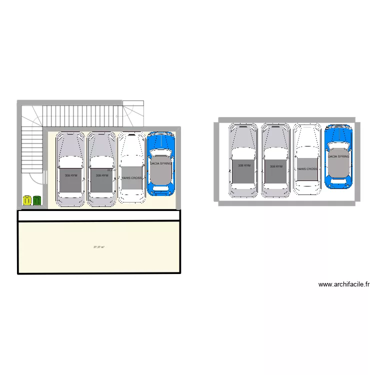 Place de parking 4 voitures. Plan de 0 pièce et 0 m2 Place de parking 4 voitures. Plan de 0 pièce et 0 m2