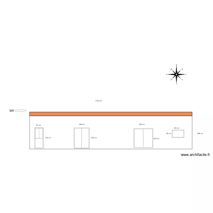 plan de coupe fa&ccedil;ade actuelle. Plan de 