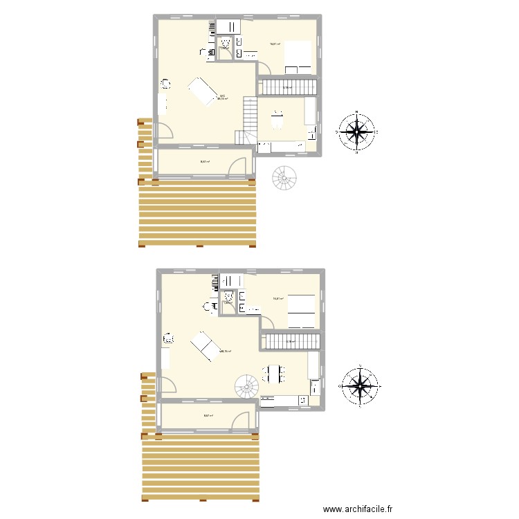 brech2. Plan de 5 pièces et 85 m2