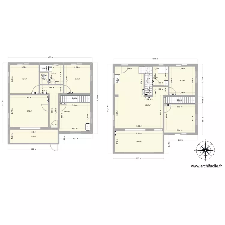 brech2. Plan de 13  et 154 m²