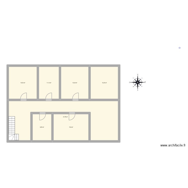 Paff huileux. Plan de 7 pièces et 126 m2