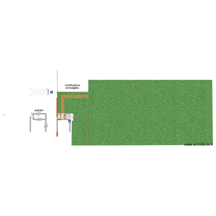 sanitaire ferme péda. Plan de 1 pièce et 5 m2