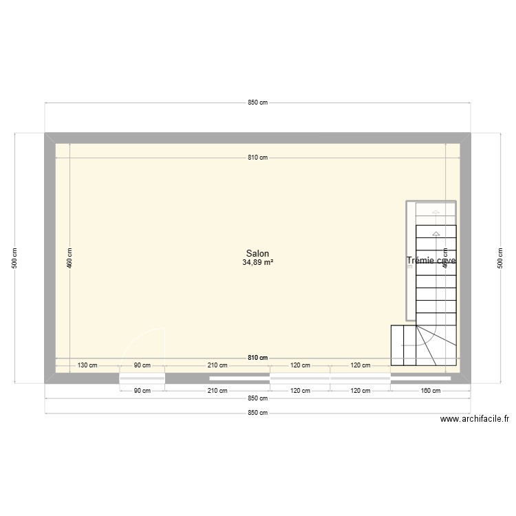 fiesta. Plan de 5 pièces et 92 m2