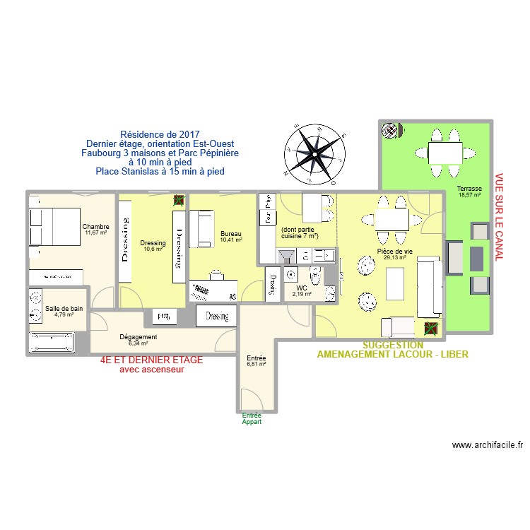 MENTASTI Nancy. Plan de 64 pièces et 414 m2