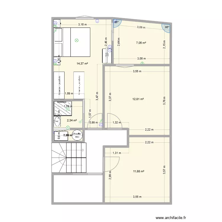 PENNE. Plan de 6  et 49 m²