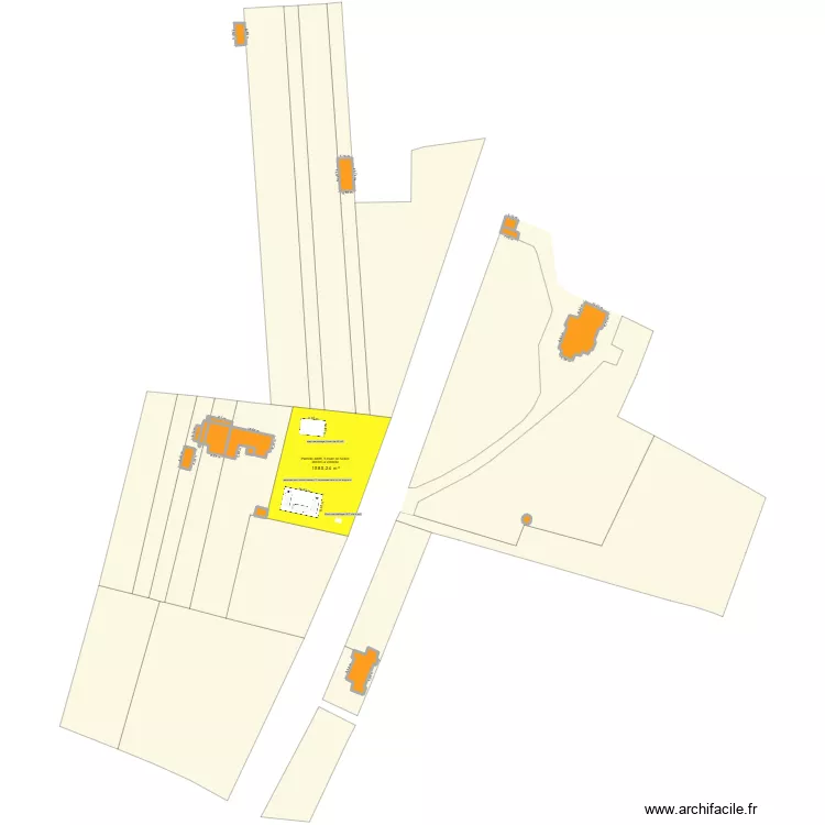 parcelle A688 &agrave; route de Selles &agrave; Vernelles 2 (36600). Plan de 
