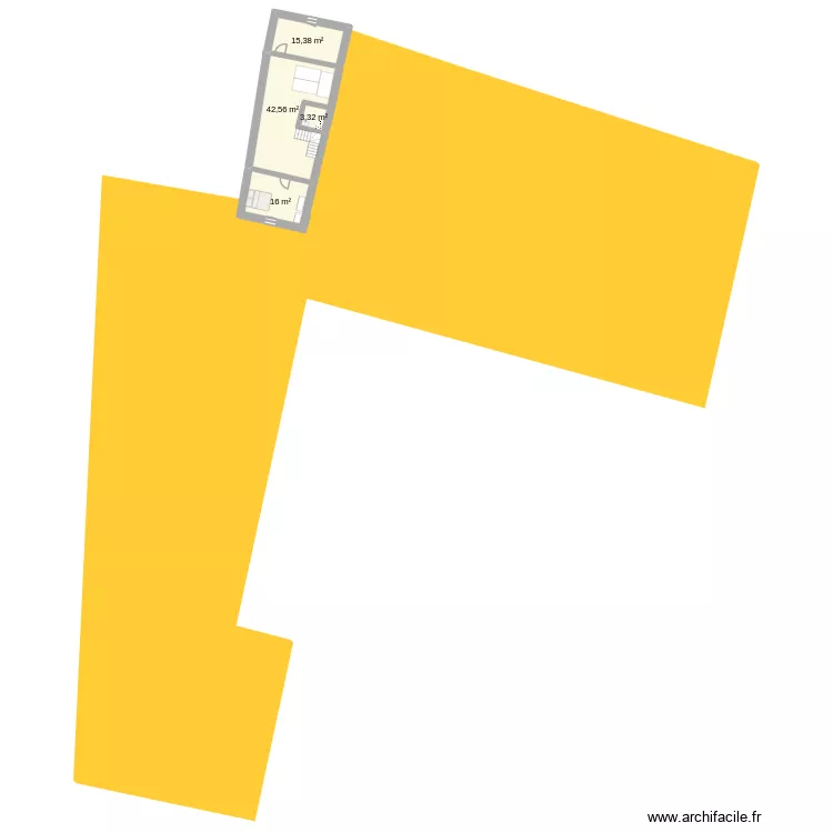 Maison Néhou projet 1 étage. Plan de 4 et 77 m² Maison Néhou projet 1 étage. Plan de 4 et 77 m²