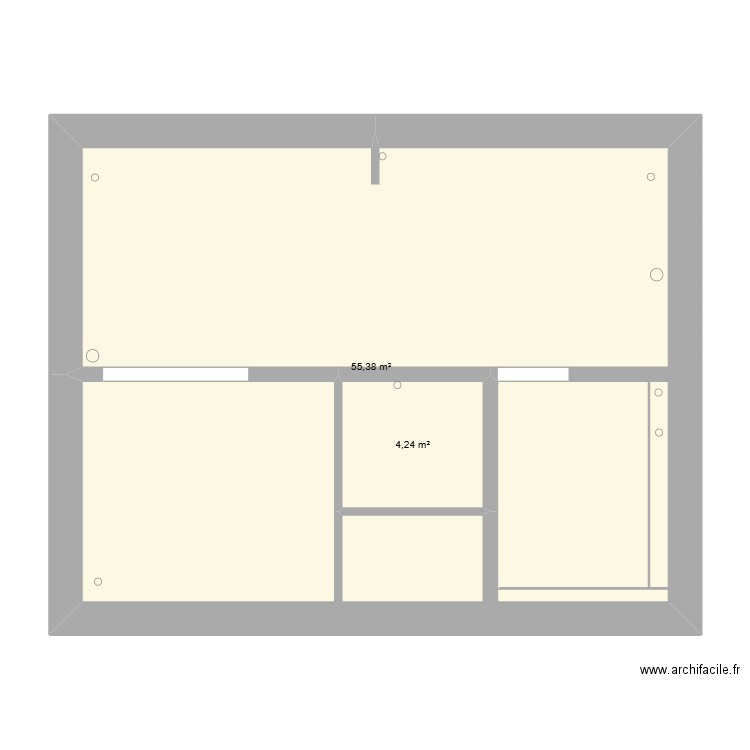 rez tomblaine v2. Plan de 2 pièces et 60 m2