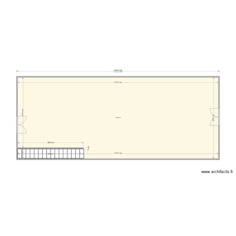 Plan Pélissanne 1er étage. Plan de 1 pièce et 56 m2