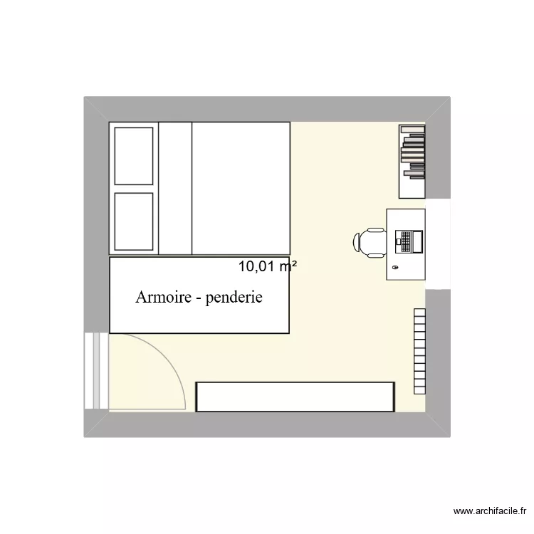 AMMENAGEMENT CHAMBRE. Plan de 1 et 10 m² AMMENAGEMENT CHAMBRE. Plan de 1 et 10 m²