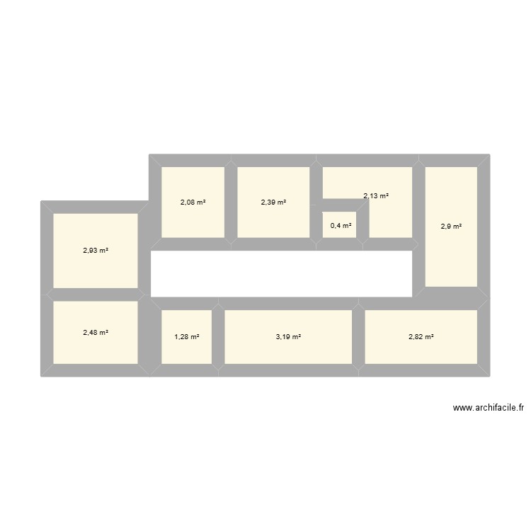 projet. Plan de 10 pièces et 23 m2