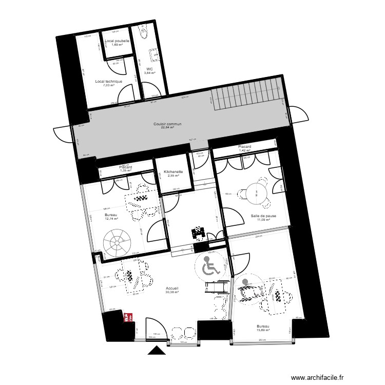 Brive projet bureau accueil. Plan de 0 pièce et 0 m2 Brive projet bureau accueil. Plan de 0 pièce et 0 m2
