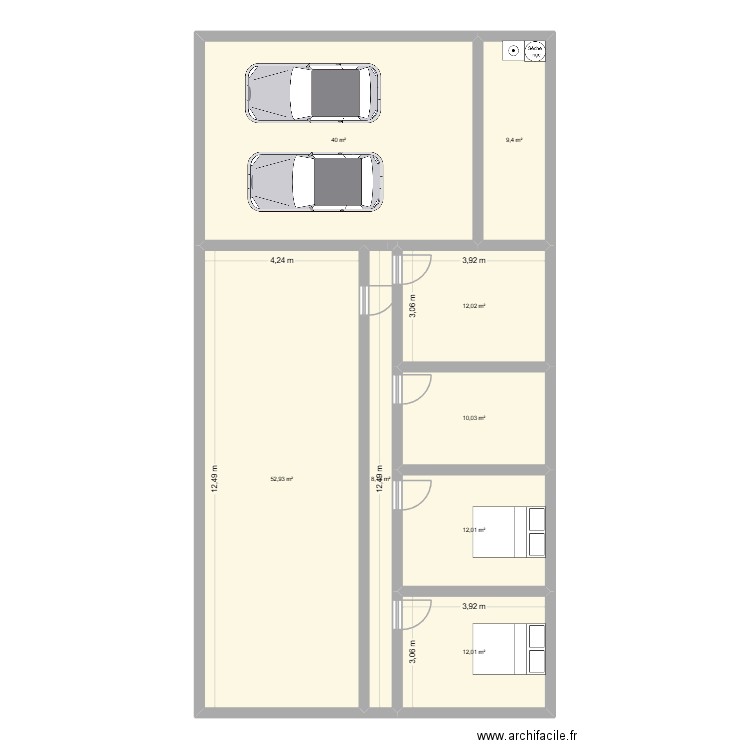 Plan final. Plan de 8 pièces et 157 m2