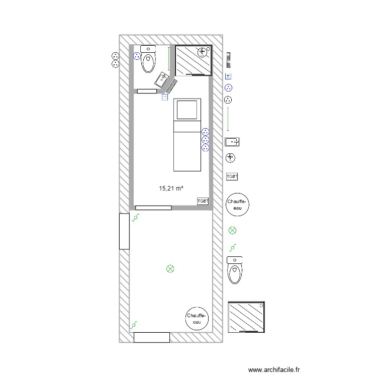 IMPLANTATION CHAMBRE. Plan de 0 pièce et 0 m2