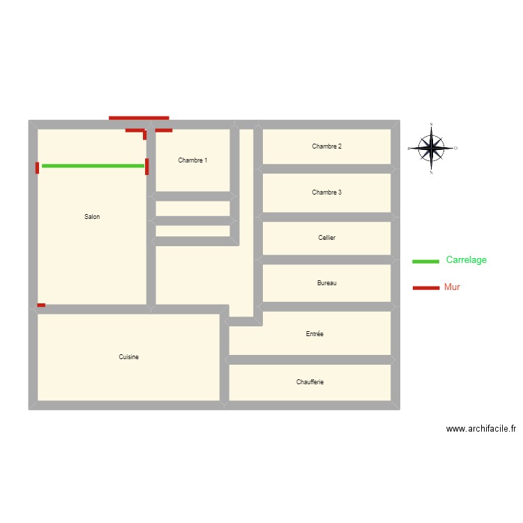 Gatty. Plan de 12 pièces et 76 m2